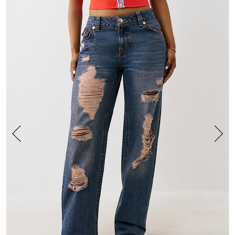 Women's Distressed Blue Jeans